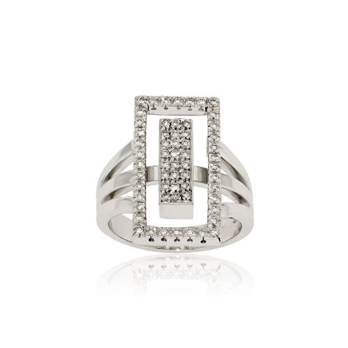 Δαχτυλίδι από Λευκό Χρυσό 18 Καρατίων με Διαμάντια Μπριγιάν 000855
