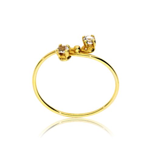 Δαχτυλίδι Κίτρινο Χρυσό 14 Καρατίων Κ14 με Πέτρες Ζιργκόν 000893