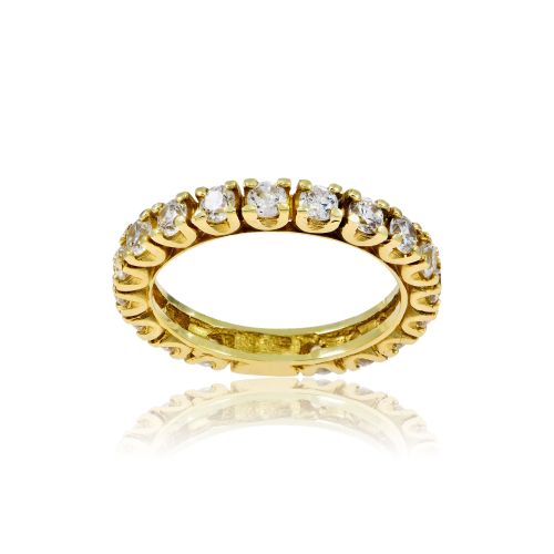 Δαχτυλίδι Ολόβερο Σειρέ από Κίτρινο Χρυσό Κ14 με Ζιργκόν 001119
