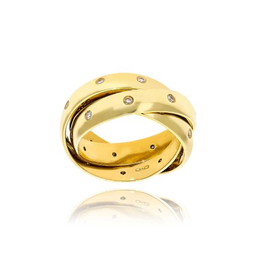 Δαχτυλίδι από Κίτρινο Χρυσό Κ18 με Διαμάντια 001143