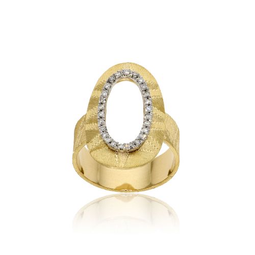 Δαχτυλίδι Nanis Κίτρινο Λευκό Χρυσό 18 Καρατίων με Διαμάντια Μπριγιάν 001313