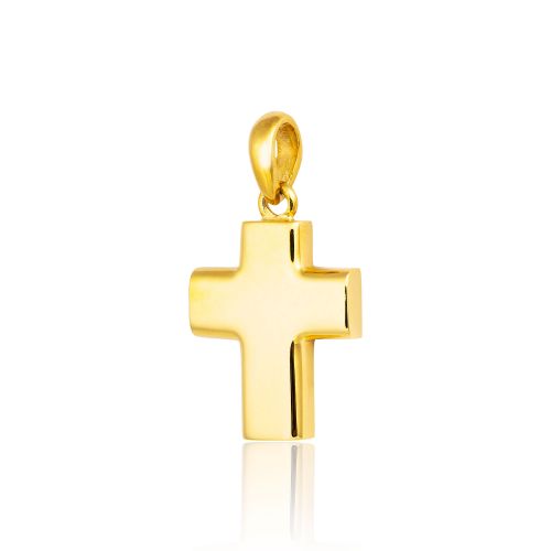 Σταυρός Βάπτισης για Αγόρι Σκέτος Κίτρινο Χρυσό 18 Καρατίων 002746