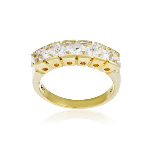Δαχτυλίδι από Κίτρινο Χρυσό 14 Καράτια Κ14 με Πέτρες Ζιργκόν 003088