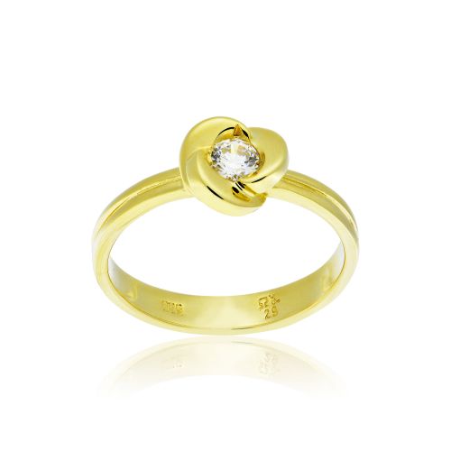 Μονόπετρο Δαχτυλίδι από Κίτρινο Χρυσό Κ14 με Πέτρες Ζιργκόν 003272
