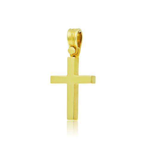 Σταυρός Ανδρικός Τριάντος Σκέτος Κίτρινο Χρυσό 14 Καρατίων 007153
