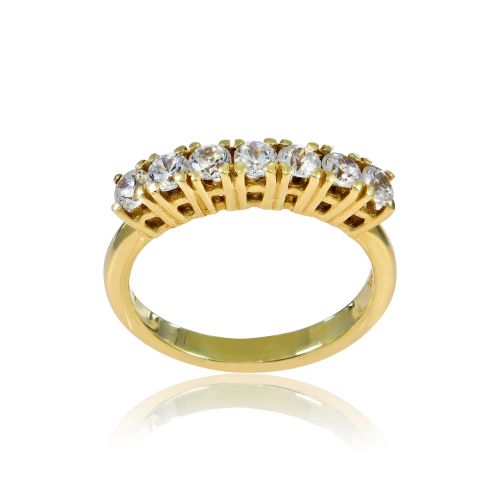 Δαχτυλίδι Σειρέ Κίτρινο Χρυσό 14 Καρατίων Κ14 με Ζιργκόν 013944