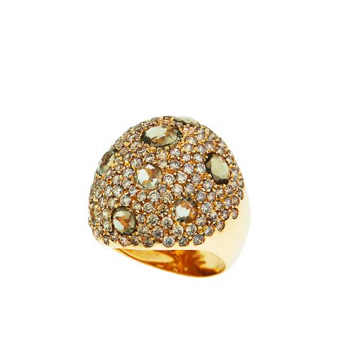 Δαχτυλίδι Ροζ Χρυσό 18 Καρατίων Κ18 με Ζιργκόν και Ορυκτές Πέτρες 015551