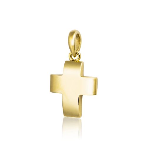 Σταυρός Βάπτισης για Αγόρι Σκέτος Κίτρινο Χρυσό 18 Καρατίων 015559