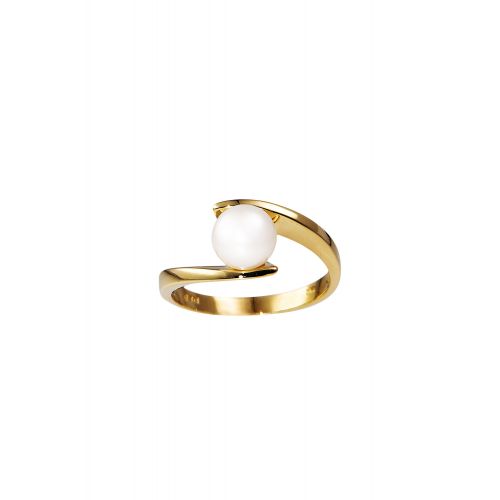 Δαχτυλίδι Κίτρινο Χρυσό 14 Καρατίων Κ14 με Μαργαριτάρια 018375