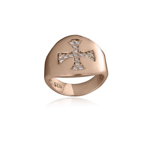 Δαχτυλίδι Σεβαλιέ Ασήμι 925 με Πέτρες Ζιργκόν 019667