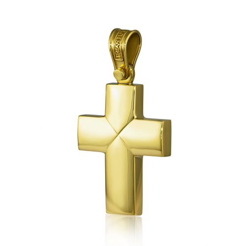 Σταυρός Βάπτισης Τριάντος για Αγόρι Σκέτος Κίτρινο Χρυσό Κ14 019826