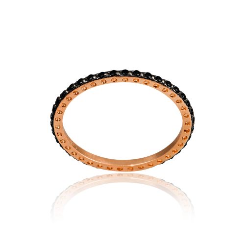 Δαχτυλίδι Ολόβερο Σειρέ από Ροζ Χρυσό Κ14 με Πέτρες Ζιργκόν 020070