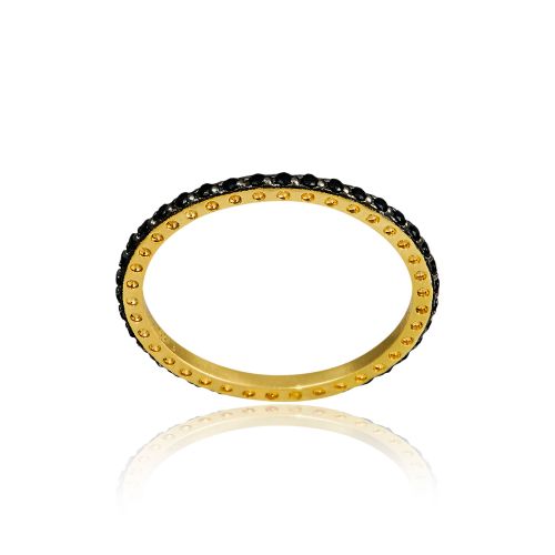 Δαχτυλίδι Ολόβερο Κίτρινο Χρυσό 14 Καρατίων Κ14 με Πέτρες Ζιργκόν 020071