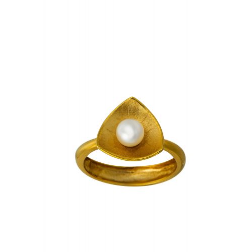 Δαχτυλίδι από Κίτρινο Χρυσό 14 Καρατίων Κ14 με Μαργαριτάρι 021777