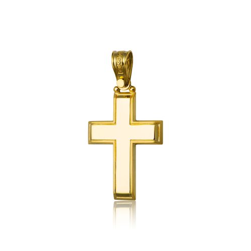 Σταυρός Βάπτισης Τριάντος για Αγόρι Σκέτος Κίτρινο Χρυσό Κ14 022312