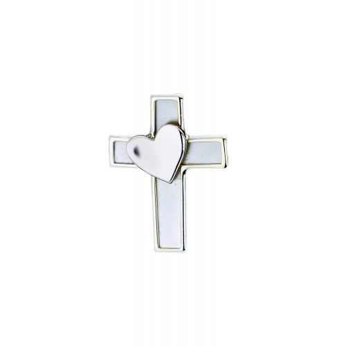 Σταυρός Γυναικείος mini Τριάντος Λευκό Χρυσό 14 Καρατίων Κ14 022461