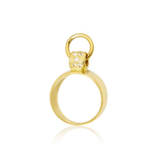 Δαχτυλίδι Σεβαλιέ απο Κίτρινο Χρυσό Κ09 με Ζιργκόν 022718