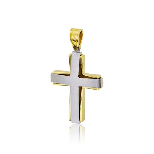 Σταυρός Βάπτισης ValOro για Αγόρι Σκέτος Κίτρινο και Λευκό Χρυσό Κ14 025230