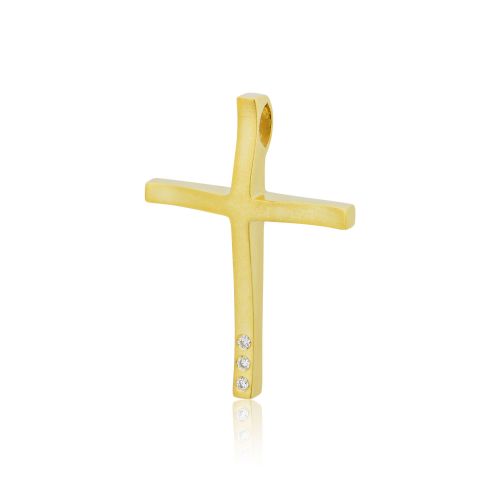 Σταυρός Βάπτισης ValOro για Κορίτσι Κίτρινο Χρυσό Κ18 με Διαμάντια Μπριγιάν 026967