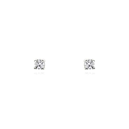 Μονόπετρα Σκουλαρίκια από Ασήμι 925 με Πέτρες Ζιργκόν 027103