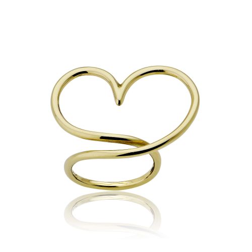 Δαχτυλίδι Καρδιά Κίτρινο Χρυσό 14 Καρατίων 027921