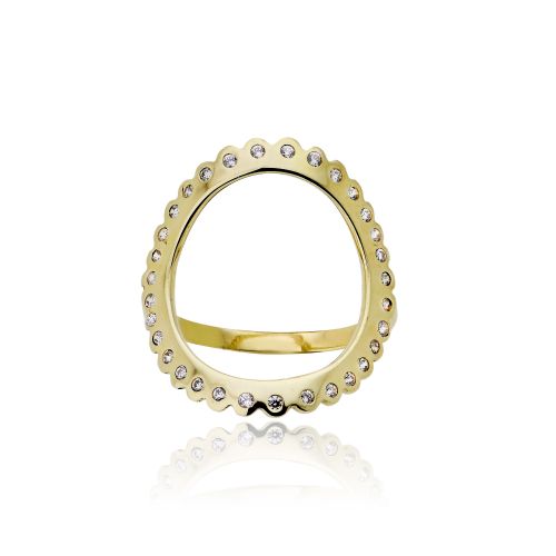 Δαχτυλίδι Κίτρινο Χρυσό 14 Καρατίων Κ14 με Ζιργκόν 027922