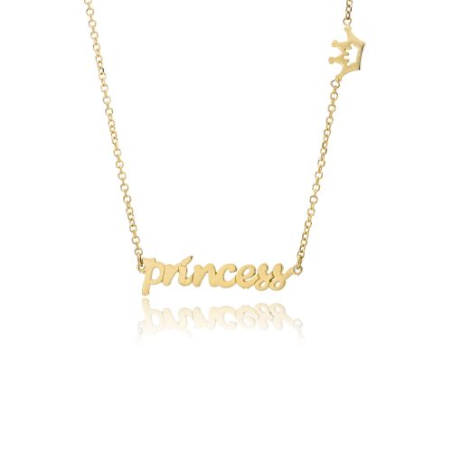 Μενταγιόν Princess με Αλυσίδα από Κίτρινο Χρυσό 14 Καρατίων 028509