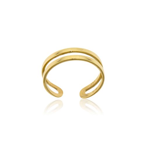 Διπλό Δαχτυλίδι Κίτρινο Χρυσό 14 Καρατίων Κ14 030029