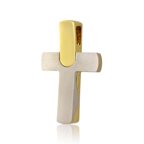 Σταυρός Βάπτισης Val΄Oro για Αγόρι Σκέτος Λευκό και Κίτρινο Χρυσό Κ14 030258
