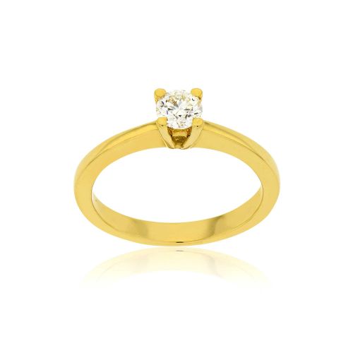 Μονόπετρο Δαχτυλίδι Val΄Oro Κίτρινο Χρυσό Κ18 με Διαμάντι Μπριγιάν 030269