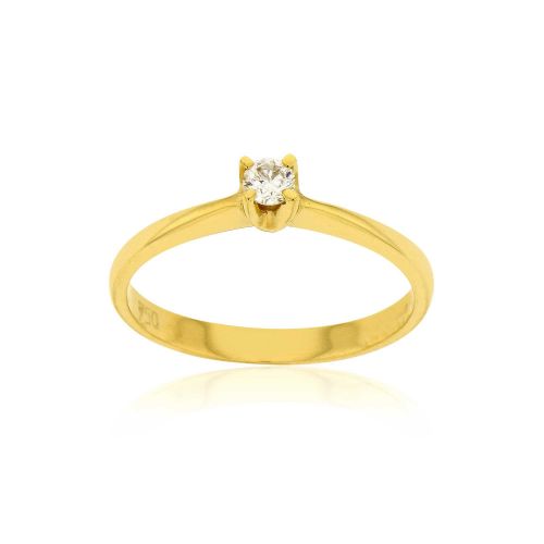 Μονόπετρο Δαχτυλίδι Val΄Oro Κίτρινο  Χρυσό Κ18 με Διαμάντι Μπριγιάν 030271