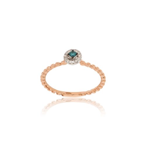Δαχτυλίδι Ροζέτα από Ροζ και Λευκό Χρυσό Κ18 με Διαμάντια Μπριγιάν 030519