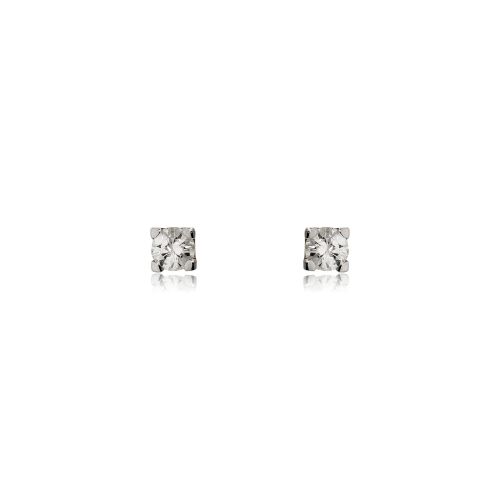 Μονόπετρα Σκουλαρίκια από Λευκό Χρυσό Κ18 με Διαμάντια Μπριγιάν 030704