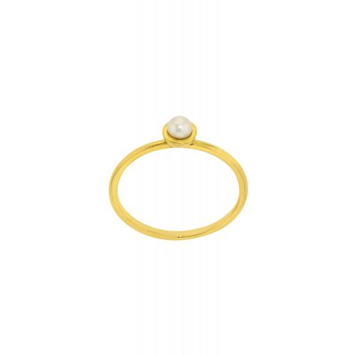 Δαχτυλίδι Κίτρινο Χρυσό 14 Καρατίων Κ14 με Μαργαριτάρι 031497