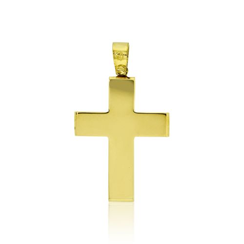 Σταυρός Βάπτισης για Αγόρι Σκέτος Κίτρινο Χρυσό 14 Καρατίων Κ14 031725
