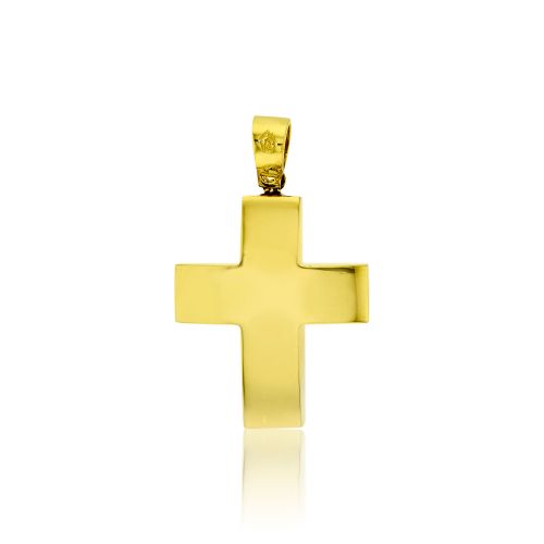 Σταυρός Βάπτισης για Αγόρι Σκέτος Κίτρινο Χρυσό 14 Καρατίων 031726