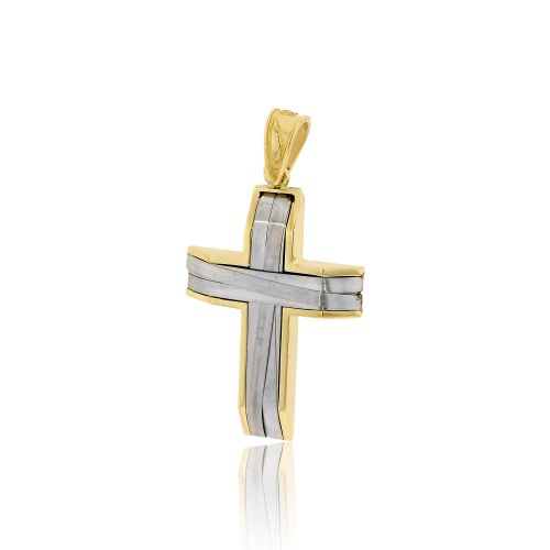 Σταυρός Βάπτισης Val΄Oro για Αγόρι Σκέτος Λευκό και Κίτρινο Χρυσό Κ14 031900