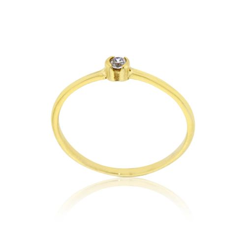 Δαχτυλίδι Μονόπετρο Κίτρινο Χρυσό 14 Καρατίων με Πέτρες Ζιργκόν 031936