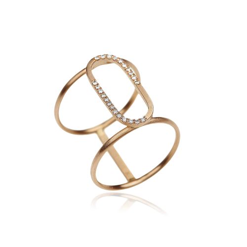 Δαχτυλίδι KK Jewelry Lab Ροζ Χρυσό Κ18 με Διαμάντια Μπριγιάν 1097