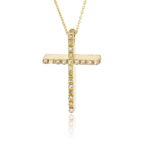 Σταυρός Βάπτισης Val΄Oro με Αλυσίδα για Κορίτσι Κίτρινο Χρυσό Κ14 033137