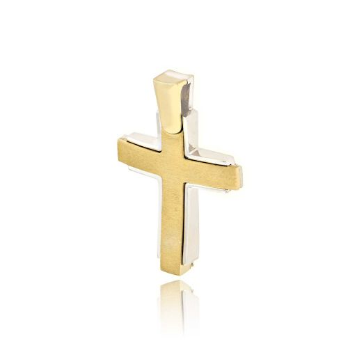 Σταυρός Βάπτισης Val΄Oro για Αγόρι Κίτρινο & Λευκό Χρυσό 14 Καρατίων 033141