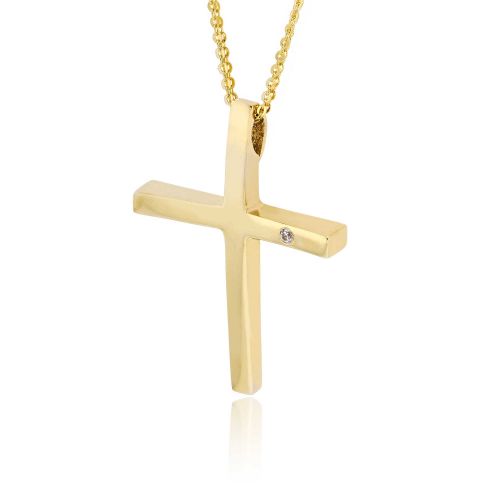 Σταυρός Βάπτισης Val΄Oro με Αλυσίδα για Κορίτσι Κίτρινο Χρυσό Κ14 033145