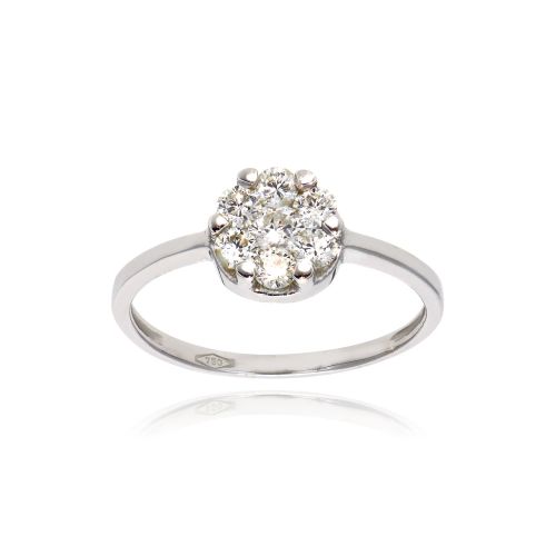 Δαχτυλίδι Ροζέτα από Λευκό Χρυσό Κ18 με Διαμάντι 033359