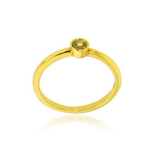 Δαχτυλίδι Κίτρινο Χρυσό 14 Καρατίων Κ14 με Περίδοτο 033405