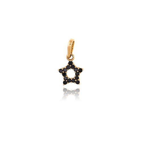 Μενταγιόν Αστέρι από Ροζ Χρυσό Κ14 με Πέτρες Ζιργκόν 033915