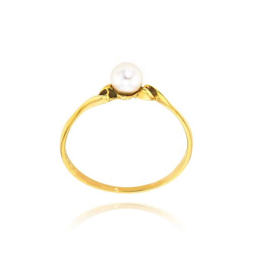 Δαχτυλίδι από Κίτρινο Χρυσό Κ14 με Μαργαριτάρι 034061
