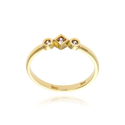 Δαχτυλίδι από Κίτρινο Χρυσό Κ14 με Πέτρες Ζιργκόν 034813