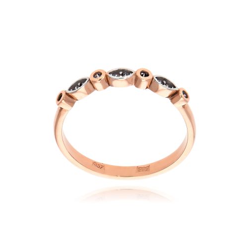Δαχτυλίδι από Ρόζ Χρυσό Κ14 με Πέτρες Ζιργκόν 034814