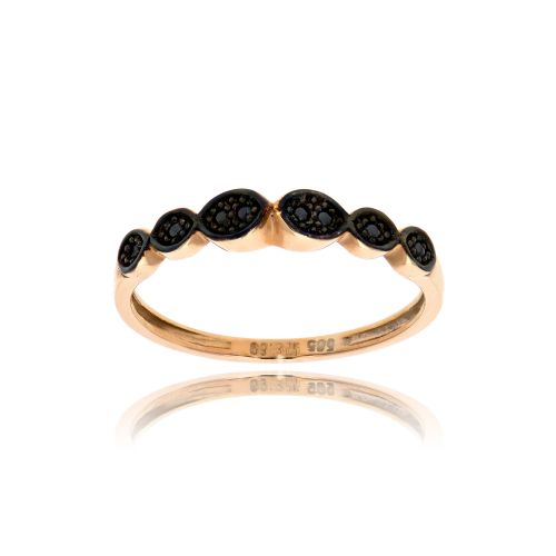 Δαχτυλίδι τύπου Σειρέ από Ρόζ Χρυσό Κ14 με Πέτρες Ζιργκόν 034992