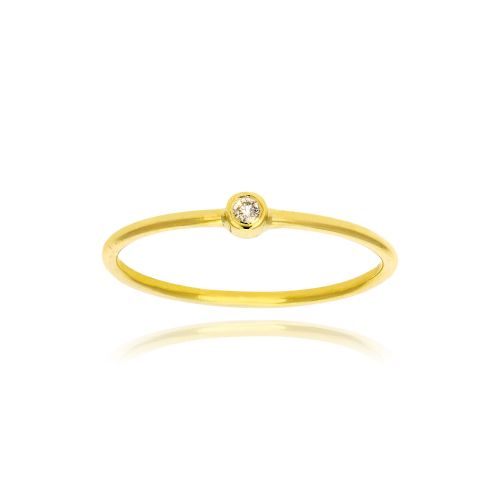 Μονόπετρο Δαχτυλίδι από Κίτρινο Χρυσό 18 Καρατίων με Διαμάντι Μπριγιάν 035026